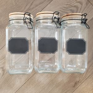 Set of 3, Glass Storage Jars